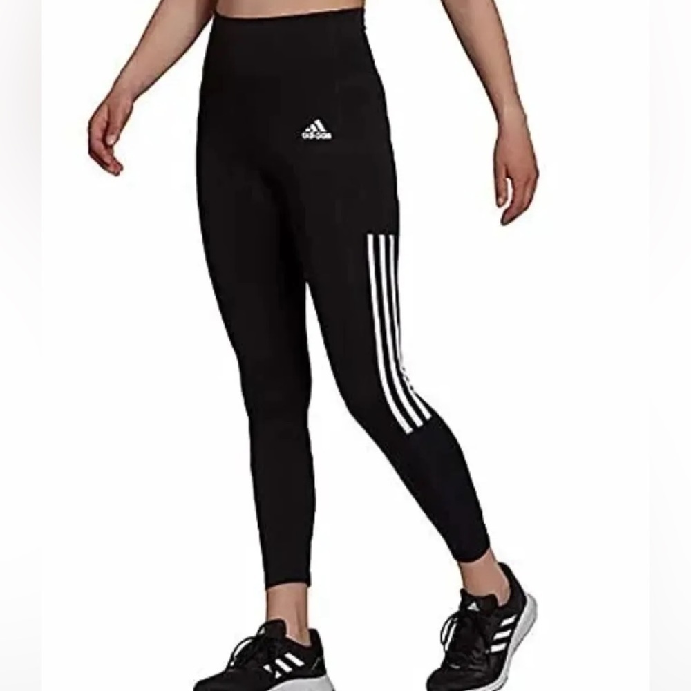 ADIDAS AEROREADY Lightweight High Rise 3-Stripe Mesh 7/8 Leggings Size Small